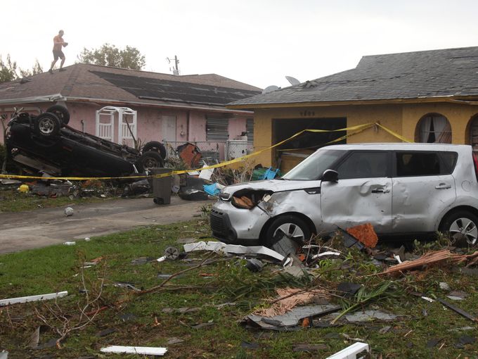 Tornado damage to homes in Cape Coral Florida in 2016
